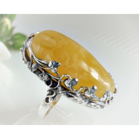 Bernstein-Ring  18 mm Silber-925 (BR123)