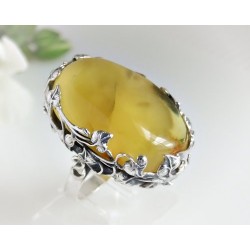 Bernstein-Ring  18 mm Silber-925 (BR103)