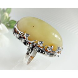 Bernstein Ring  18 mm Silber 925 BR127a