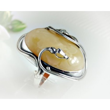 Bernstein Ring  18 mm Silber 925 BR125a