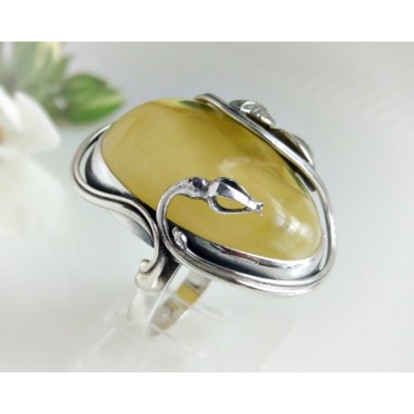 Bernstein-Ring  18 mm Silber-925 (BR116)