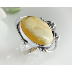 Bernstein-Ring  17 mm Silber-925 (BR113)