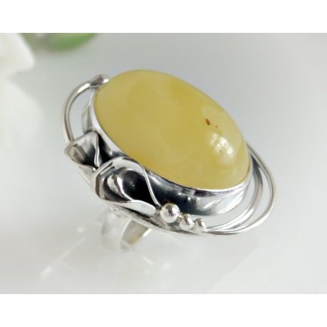 Bernstein-Ring  17 mm Silber-925 (BR114)