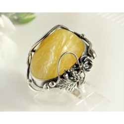 Bernstein-Ring  17 mm Silber-925 (BR130)