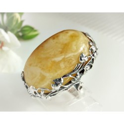 Bernstein-Ring  17 mm Silber-925 (BR124)