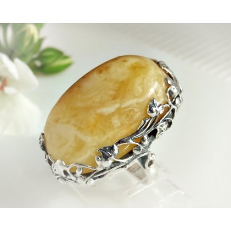 Bernstein-Ring  17 mm Silber-925 (BR124)