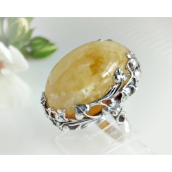 Bernstein-Ring  17 mm Silber-925 (BR126)