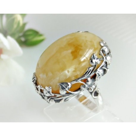 Bernstein-Ring  17 mm Silber-925 (BR126)