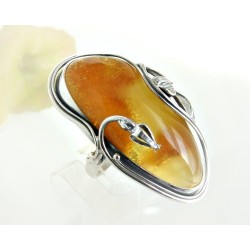 Bernstein Ring 18 mm Silber 925 BR165a