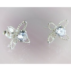 Ohrstecker  Silber 925 Blumen Silberschmuck SB133