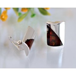Bernstein Ohrclips Silber 925 Bernsteinschmuck   (BV59)