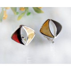 Bernstein Ohrclips Silber 925 Bernsteinschmuck   (BV62)