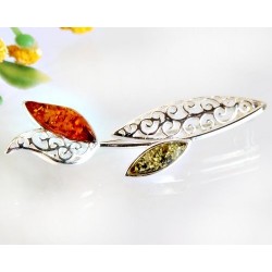 Bernsteinschmuck  Bernstein Brosche Silber 925 CY118