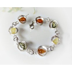 Bernstein-Armband Silber 19 cm Silber-925 CW131