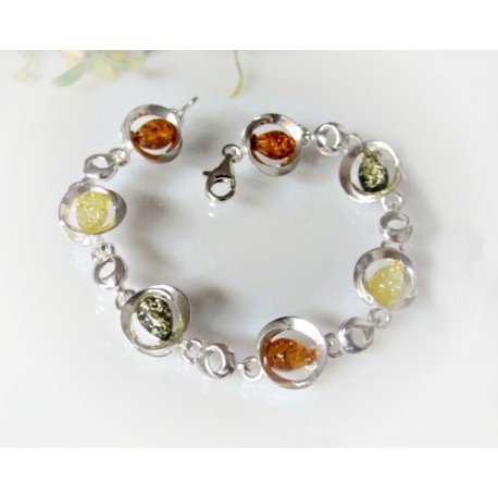 Bernstein-Armband Silber 19 cm Silber-925 CW131