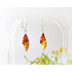 Bernstein Ohrhänger mehrfarbig Sterlingsilber Silber 925  BJ118a