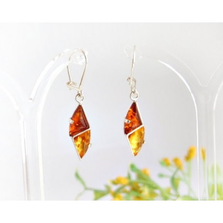 Bernstein Ohrhänger mehrfarbig Sterlingsilber Silber 925  BJ118a