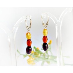 Bernstein Ohrhänger mehrfarbig Sterlingsilber Silber 925 BJ120