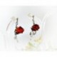 Bernstein Ohrstecker Silber 925 Ohrringe Rose Blume cognac Sterlingsilber ed80