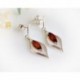 Bernstein Ohrstecker Silber 925 Ohrringe cognac Sterlingsilber ed92