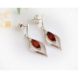 Bernstein Ohrstecker Silber 925 Ohrringe cognac Sterlingsilber ed92