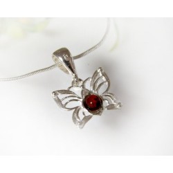 Schmetterling Anhänger Bernstein Silber 925 am405