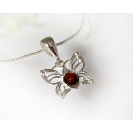 Schmetterling Anhänger Bernstein Silber 925 am405