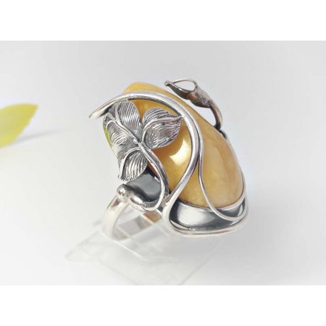 Bernsteinschmuck - Bernstein-Ring 21 mm Silber-925  (BR306A)