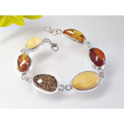 Bernsteinschmuck - Bernstein-Armband 17,5 cm Silber 925 (BB153)
