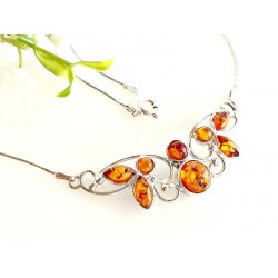 Bernsteinschmuck - Bernstein-Collier  Silber-925  (DC157)