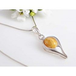 Bernsteinschmuck - Bernstein-Collier Silber-925  (BA308)