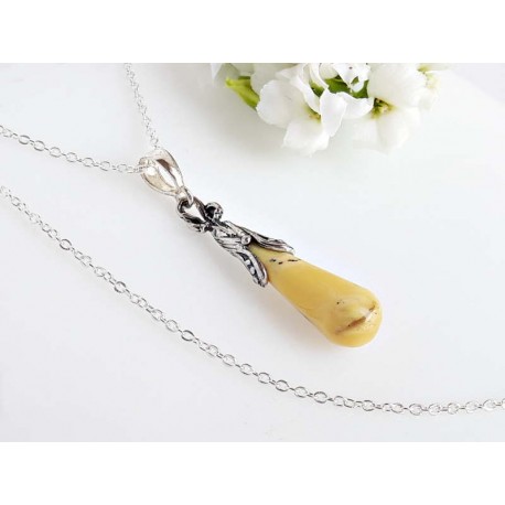 Bernsteinschmuck - Bernstein-Collier Silber-925  (BA315A)