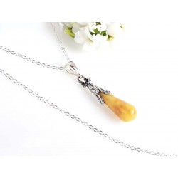 Bernsteinschmuck - Bernstein-Collier Silber-925  (BA314A)