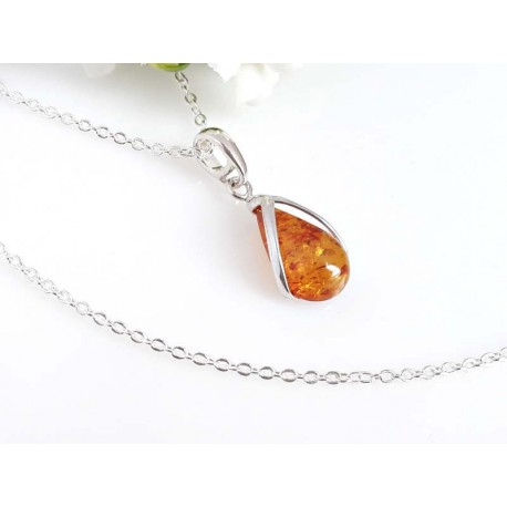 Bernsteinschmuck - Bernstein-Collier Silber-925 45 cm (BA310)