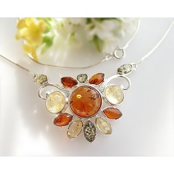Bernsteinschmuck - Bernstein-Collier Silber-925 (BC24)