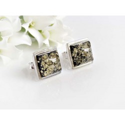 Bernstein Ohrstecker Silber 925 Ohrringe grün Sterlingsilber ed158 grün