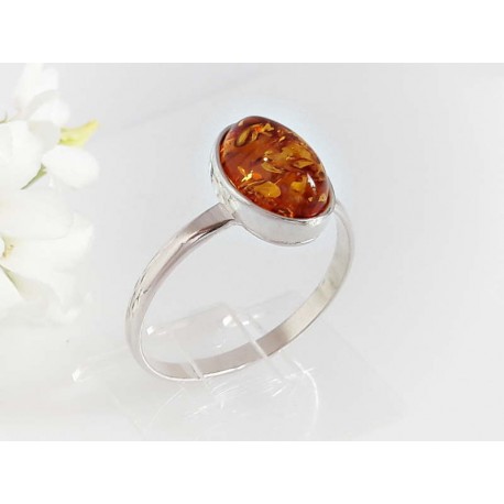 Bernsteinschmuck - Bernstein-Ring Silber-925  (BR313)