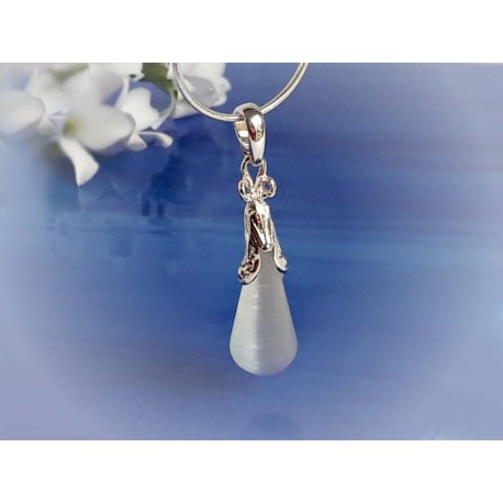 Mondsteinschmuck - Anhänger mit Katzenauge Silber-925  (MS117)