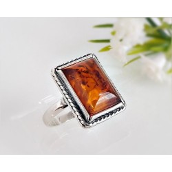 Bernsteinschmuck - Bernstein-Ring  Silber-925  (BR249)
