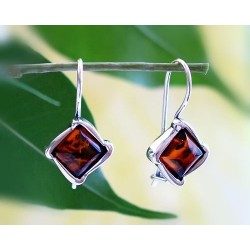 Bernstein Ohrhänger cognac Sterlingsilber Silber 925 BH67