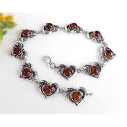 Bernstein-Armband 21 cm Silber-925 (BB114)