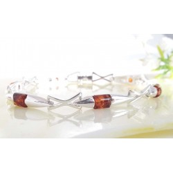 Bernsteinschmuck - Bernstein-Armband 21 cm Silber-925  (BB22)