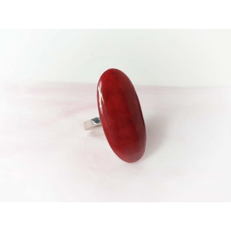 Silberschmuck - Damenring  m. Schaumkoralle Silber 925 (KL236)
