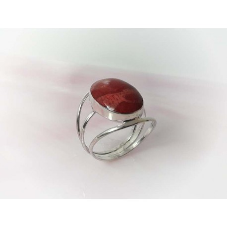 Silberschmuck - Damenring  m. Schaumkoralle Silber 925 (KL232)