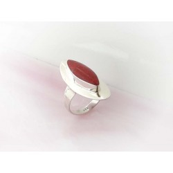 Silberschmuck - Damenring  m. Schaumkoralle Silber 925 (KL224)