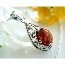 Bernsteinschmuck - Bernstein-Anhänger Silber-925  (BW46)