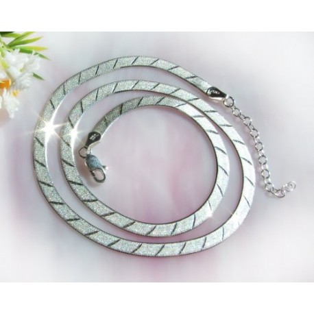 Silberschmuck - Schlangenkette flach 50 cm  Silber-925  KC152