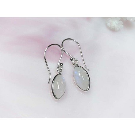 Mondsteinschmuck - Mondstein-Ohrhänger Silber-925  (MT93)
