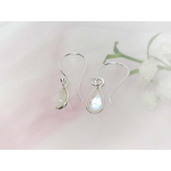 Mondsteinschmuck - Mondstein-Ohrhänger Silber-925  (MT93)