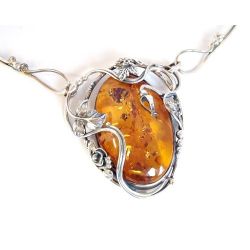 Bernsteinschmuck Bernstein Collier 44cm Silber 925 DC144